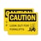 Signmission Look Out For Forklifts Caution Sign, Plastic, 14in W x 10in L, 2PK OS-2PACK-CS-P-1014-L-19198 - alternate 1